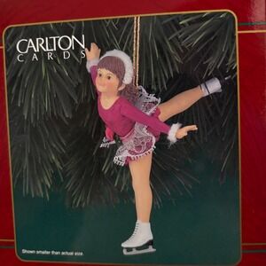Carlton Cards Heirloom‎ Elegance on Ice Skater Christmas Ornament 1995 CXOR-095A